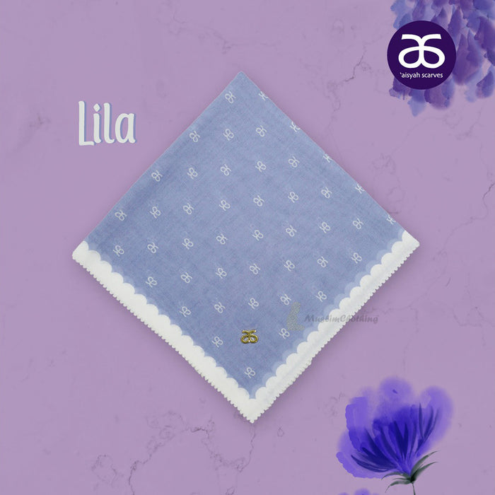 Aisyah Scarves® Lila Monogram Series Ultrafine Voal Scarf Hijab
