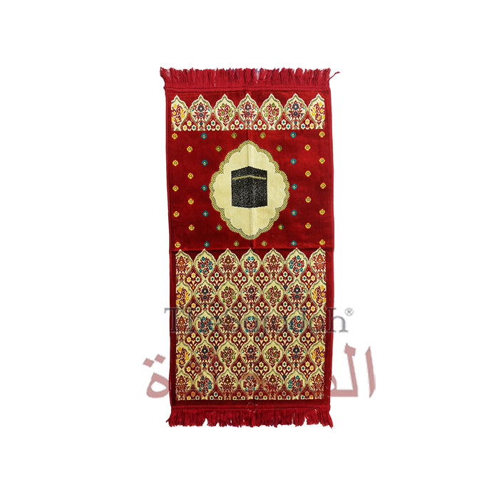 Maroon & Black Kabah Dotted Arch Glitter Ribbon Small Prayer Rug 20x40In (51x102cm)
