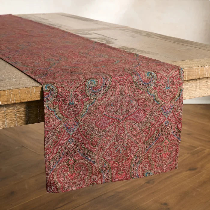 Paisley Red Table Runner 18x90"