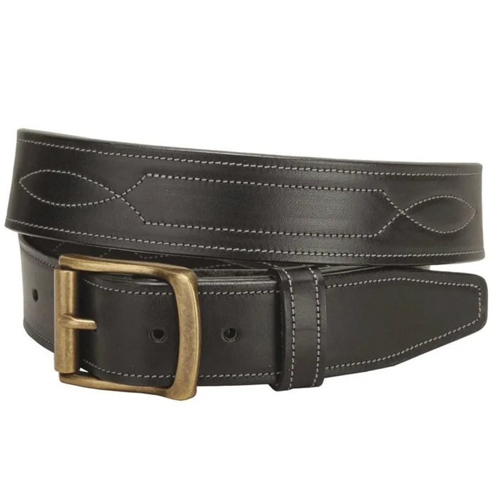 1 1/2" Bridle Repeated Stitch Belt - Black