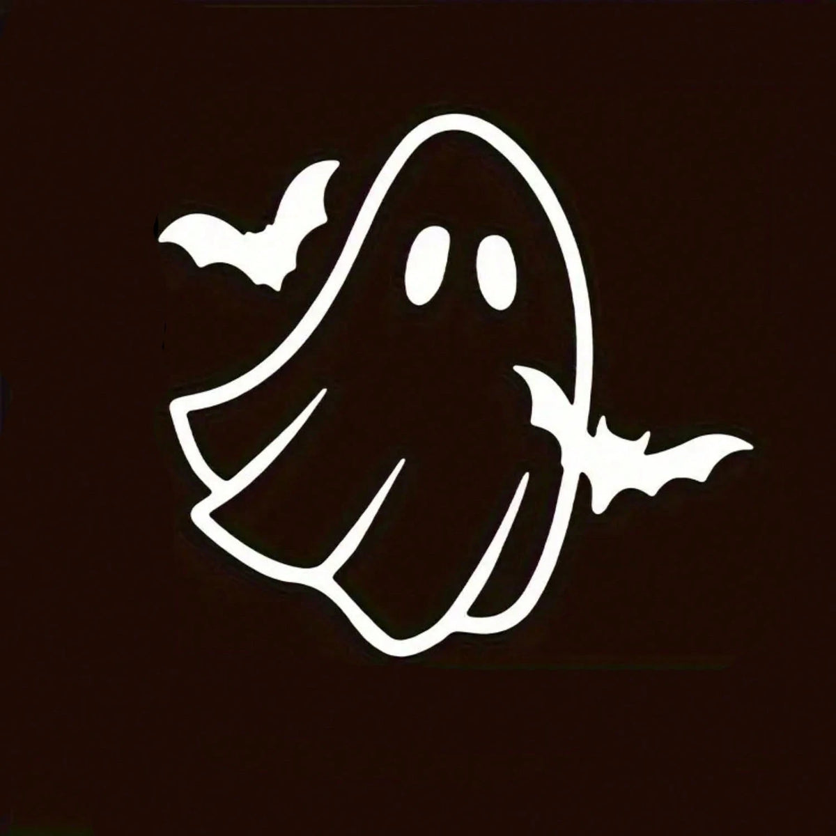 1/2/5pcs Minimalist Ghost Bat Rearview Mirror Car Vinyl Stickers,Cute Simple Line Art Ghost With Tiny Bats Design,Waterproof Removable Rear View Mirror Decor Stickers,Spooky Halloween Mini Ghost Bat C