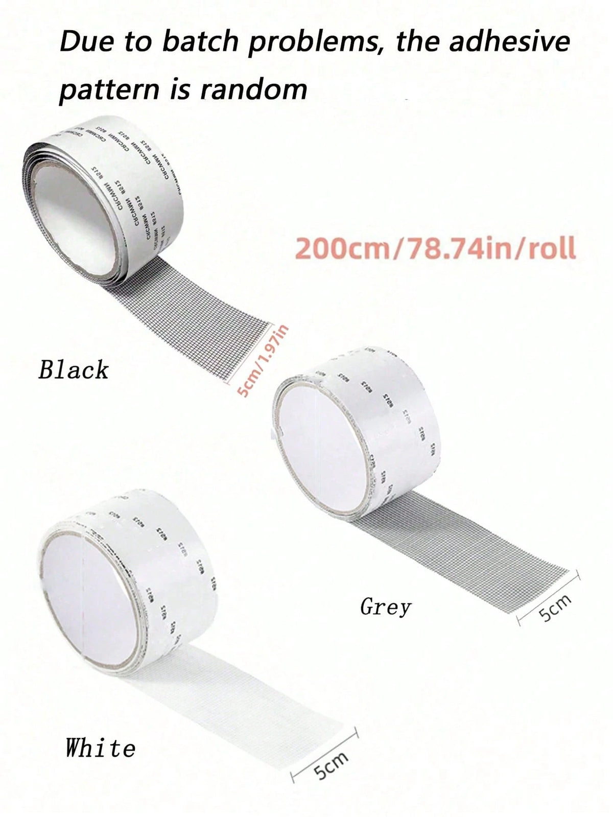 1/2Rolls Waterproof Self-Adhesive Window Screen Repair Tape,Anti-Insect Mesh Patch For Dorm Doors/Curtains, Strong Adhesive Repair Tape For Torn Screens Black