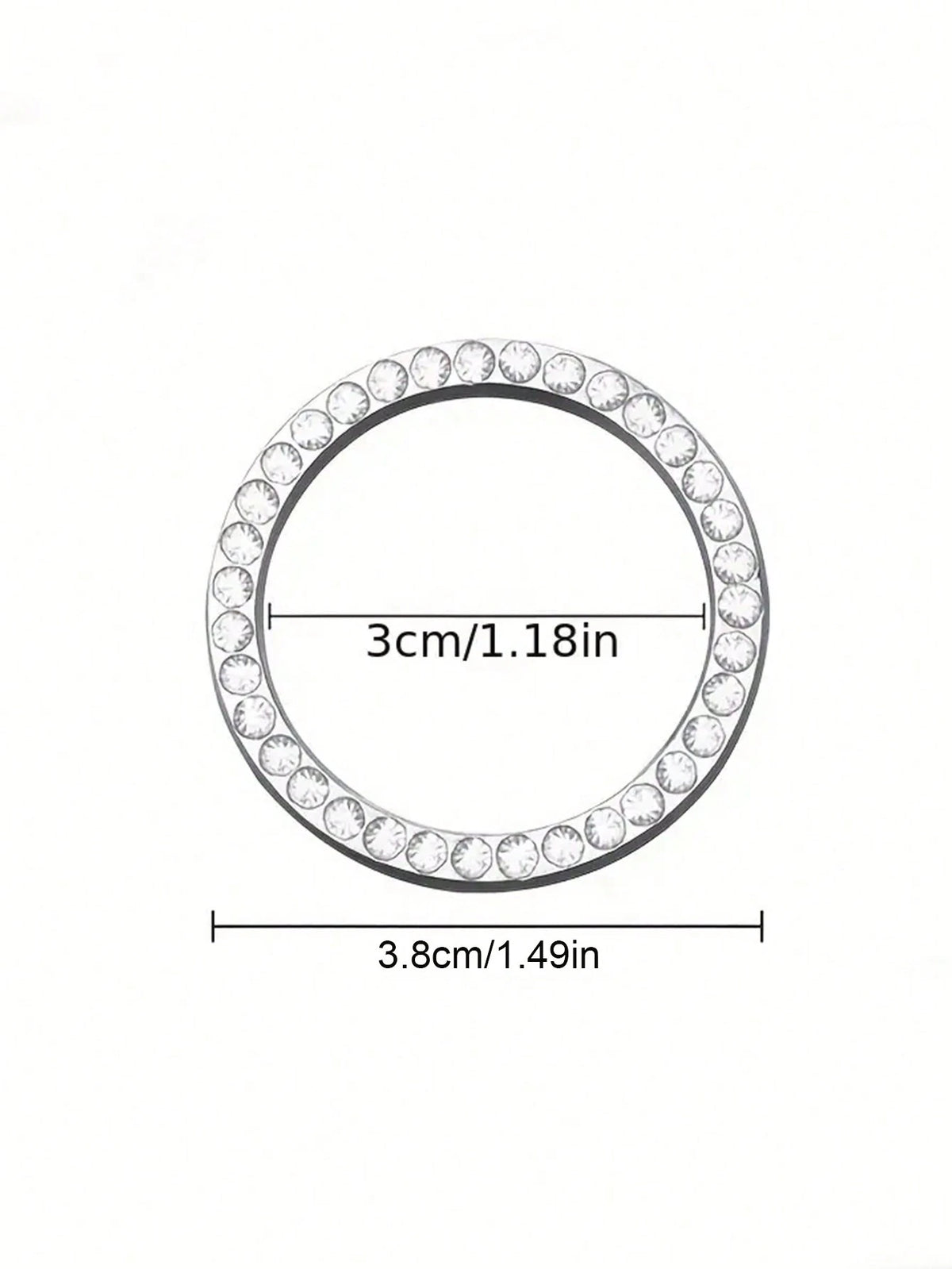 1-Key Start Decorative Ring, Switch Protective Cover, Crystal Rhinestone Car Interior Decor Sticker
