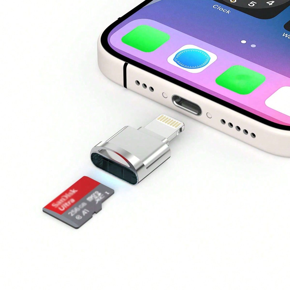 1 Pack Compatible With IPhone 14/13/12/11/XS/8/7 Pro Plus Max TF Card Reader Adapter Adapter Card Reader