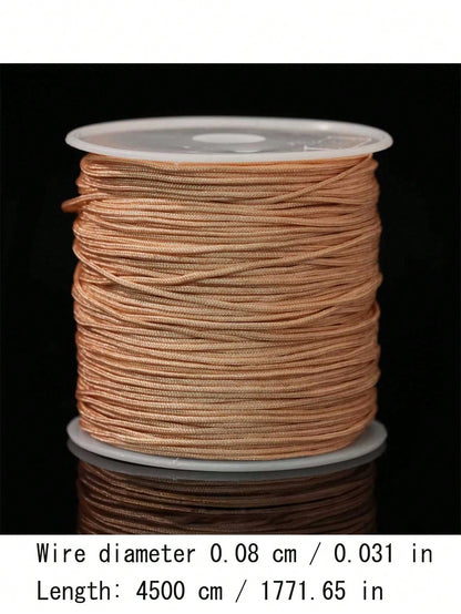 1 Roll 0.8mm Multi-Color Cord, 45m/1771in Per Roll, Knotting Cord For DIY Bracelets, Lace Crafts, Braided Rope, Tassels And Beaded Jewelry Making, Bracelet Braiding Rope, Necklace Braiding Rope, Nylon