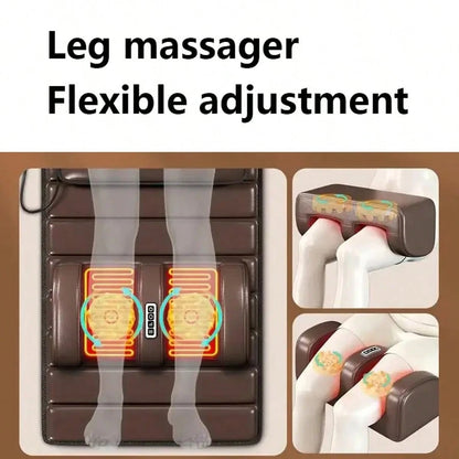 1 Set Of Large Full-Body Heating Massager With Neck And Foot Device And Massage Headrest, Lumbar Mat, Timer Vibration Massager, Comfortable And Wear-Resistant, Non-Slip Bottom, Easy To Store, Suitable