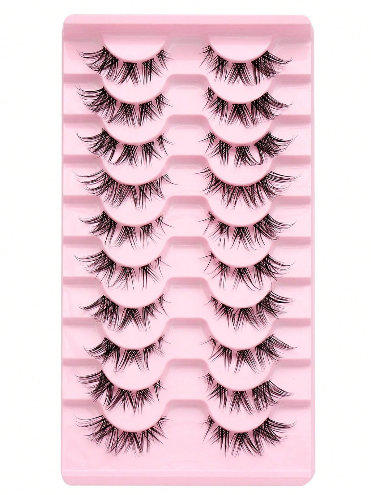 10 Pairs Fluffy 3D Faux Mink Eyelashes, Soft & Full Cat Eye Style Look Like Real Lashes Extended, Natural Look 3D Fluffy Cat Eye Lashes, Faux Mink Full Strip Lashes, Suitable For Any Casual Occasion S