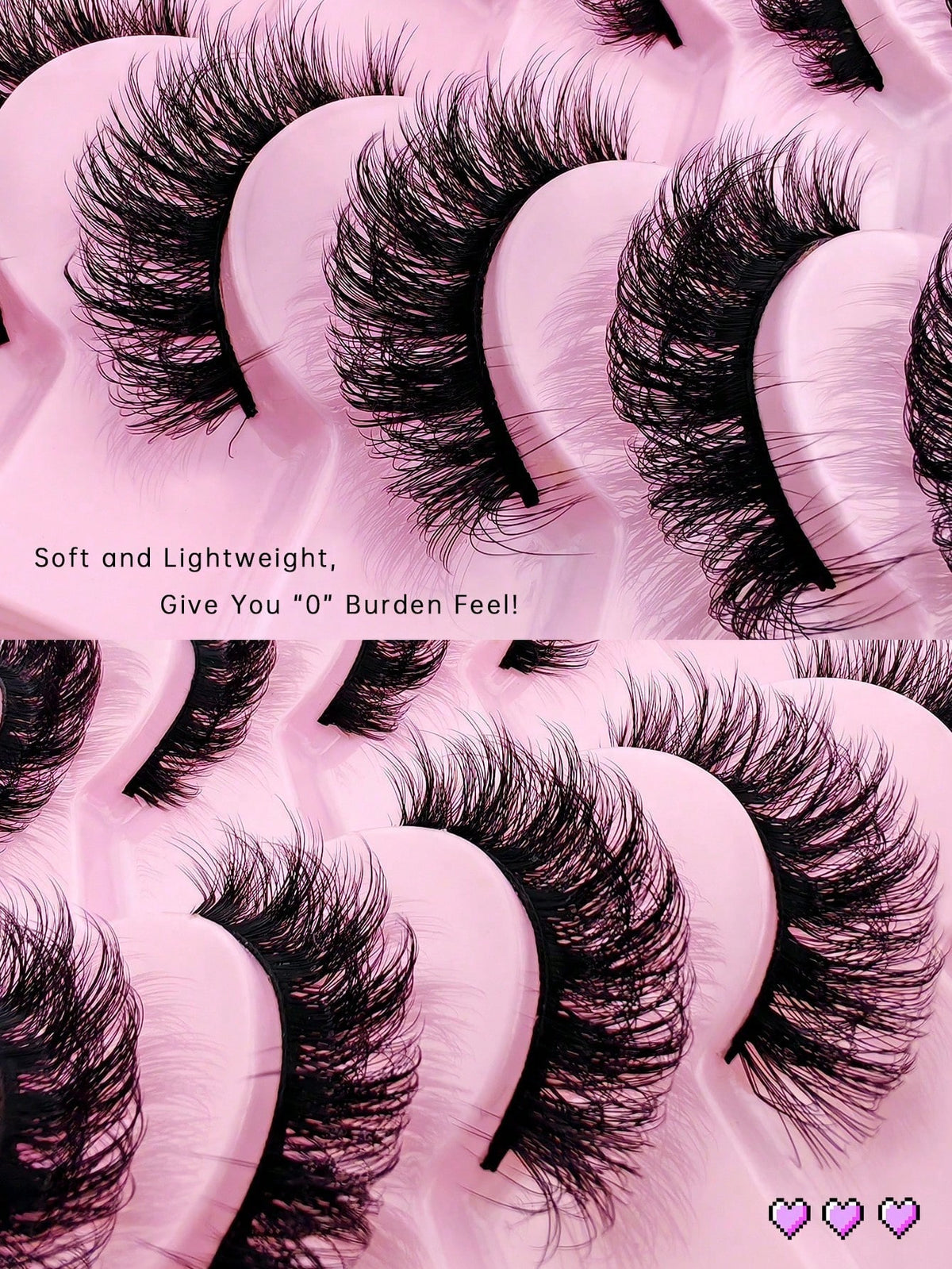 10 Pairs Of Russian False Eyelashes, Russian Thick False Eyelashes, Creating Dramatic And Messy Mink Fur False Eyelashes, Eyelash Grafting Set, Whole False Eyelashes
