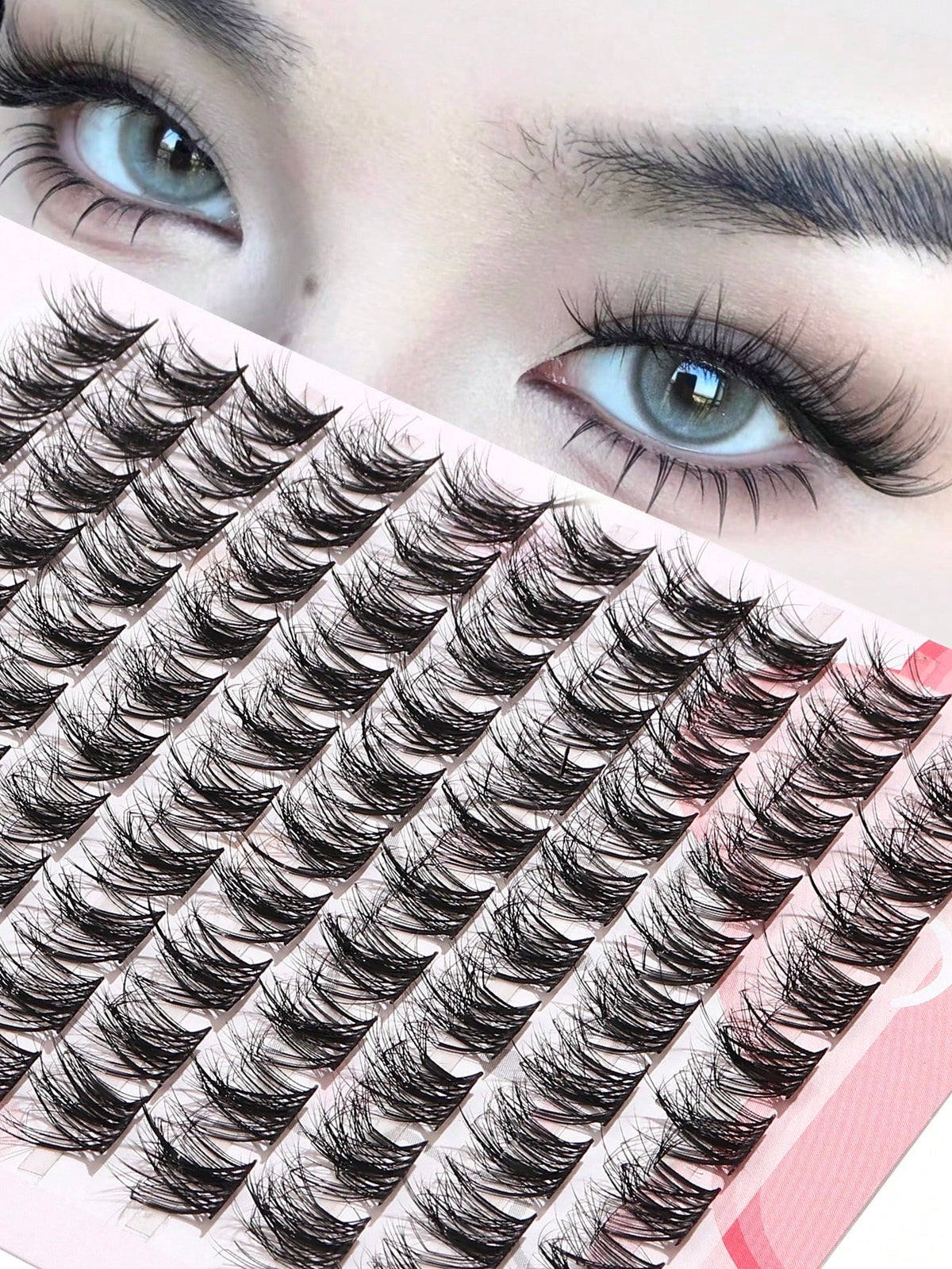 100pcs/Pack C-Curl Fluffy 3D Volume False Eyelashes, New Single Cluster C-Curl Natural Criss-Cross Fake Lashes, Party Cosplay Eyelash Extensions, Eyelash Clusters, Individual False Lashes