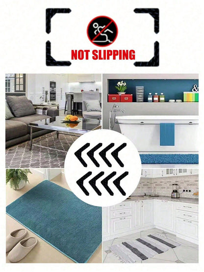 12 Pieces Of Carpet Tape, PU Washable Anti Slip And Reusable Carpet Anti Slip Pad