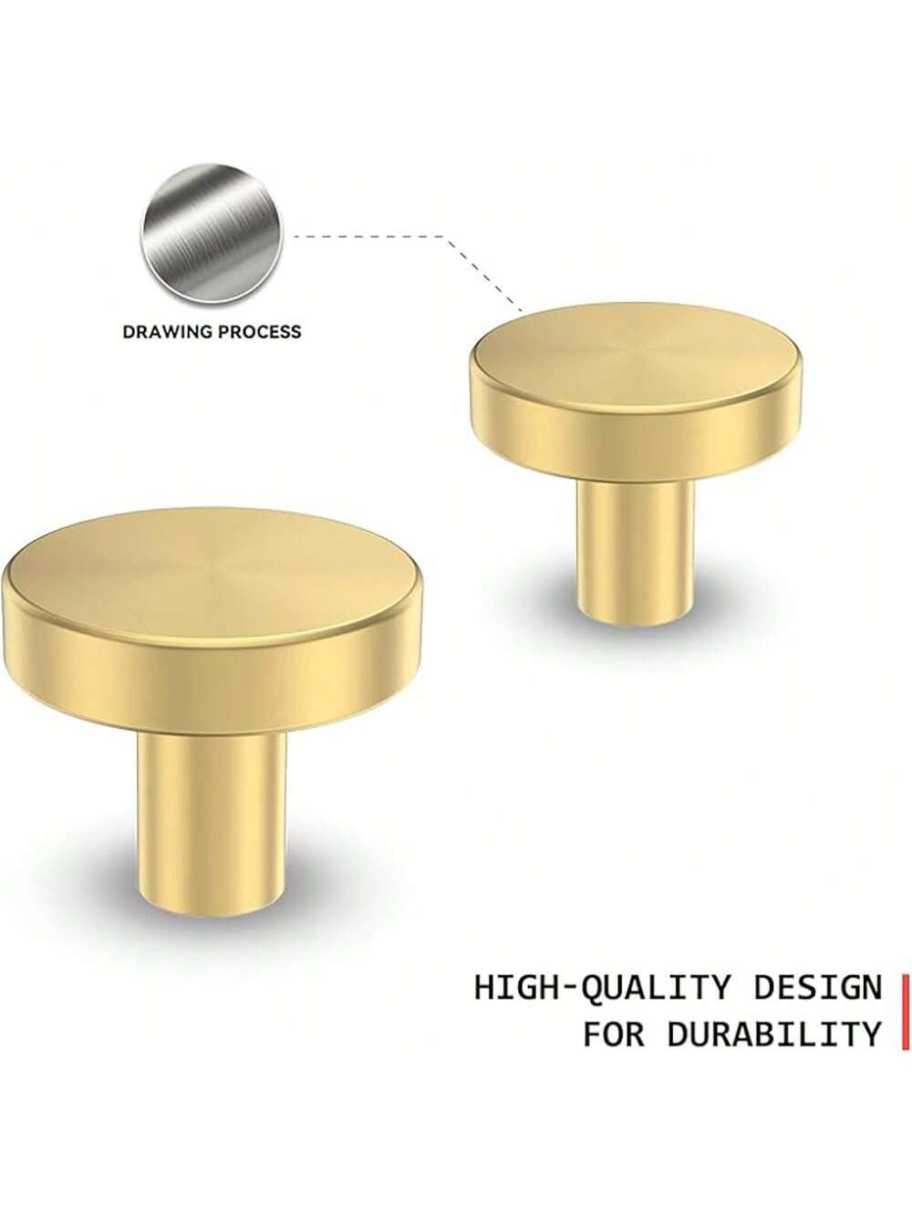 12PCS Golden Handle,Aluminum Alloy Drawer Knob, Minimalist Black Round Drawer Handle For Home