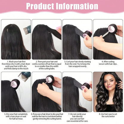 18pcs Super Large Curling Rollers With Clips, Self-Adhesive Hair Curlers Suitable For Long/Medium/Short Hair & Bangs, DIY Hair Curling Tool,Hair Curlers,Curly Hair Brush,Rollers,Curly Hair Products,Cu