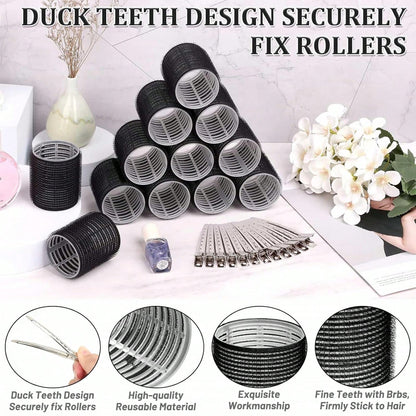 18pcs Super Large Curling Rollers With Clips, Self-Adhesive Hair Curlers Suitable For Long/Medium/Short Hair & Bangs, DIY Hair Curling Tool,Hair Curlers,Curly Hair Brush,Rollers,Curly Hair Products,Cu