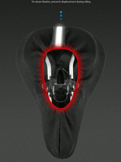 1pc 3D Silicone Thickened Bicycle Seat Cover, Hollow Breathable Shock-Absorbing Cycling Seat Cover For Mountain Bike And Road Bike