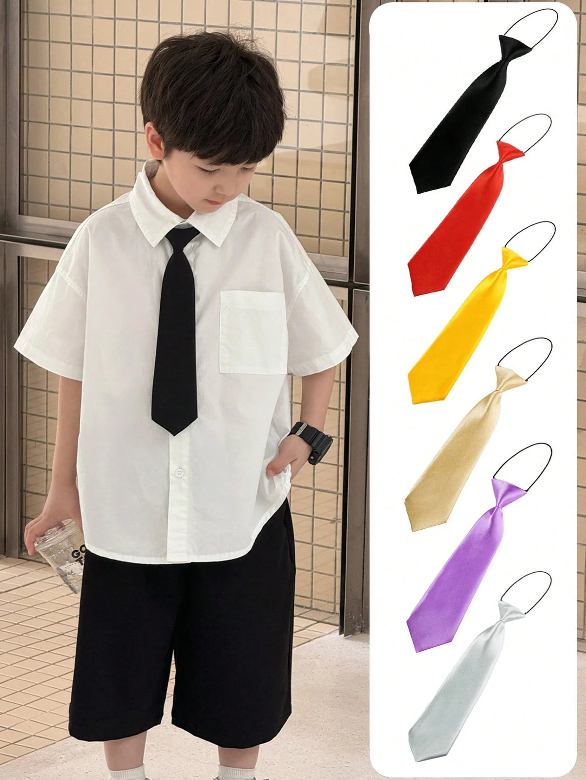 1pc A Boy And Girl Gentleman Fashion Student Knot Free Performance Tie Suitable For Formal Occasions, Parties And Gatherings