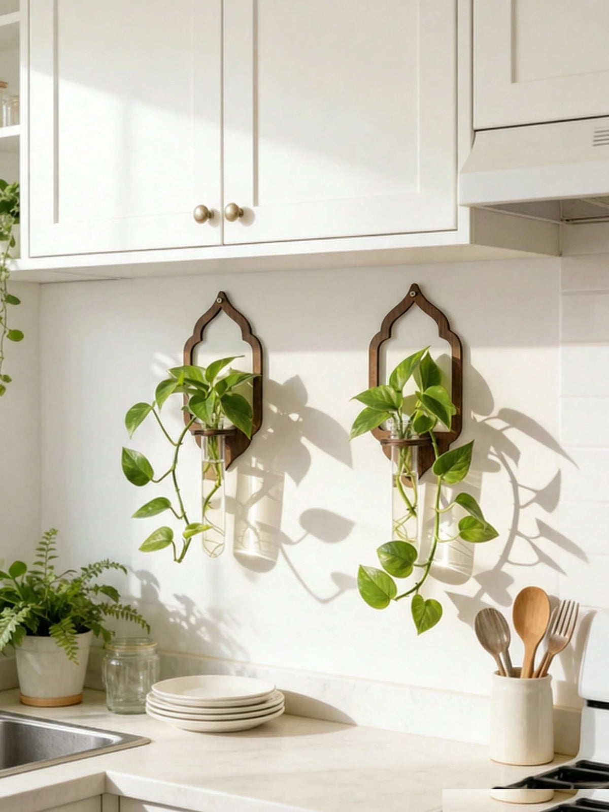 1pc Bohemian Style Hanging Plant Holder, Rustic Home Decor, Indoor Hanging Garden, Retro Wall Mounted Vase, Plant Display Rack, Suitable For Living Room, Bedroom, Office, Boho Home Decor, Indoor Garde