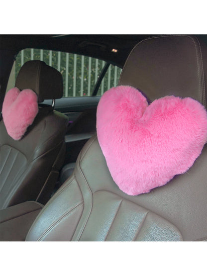 1pc Car Headrest Pillow, Heart Shaped Soft Plush Neck Pillow,Car Pilow,LOVE,Car Accessories,Valentines Gifts