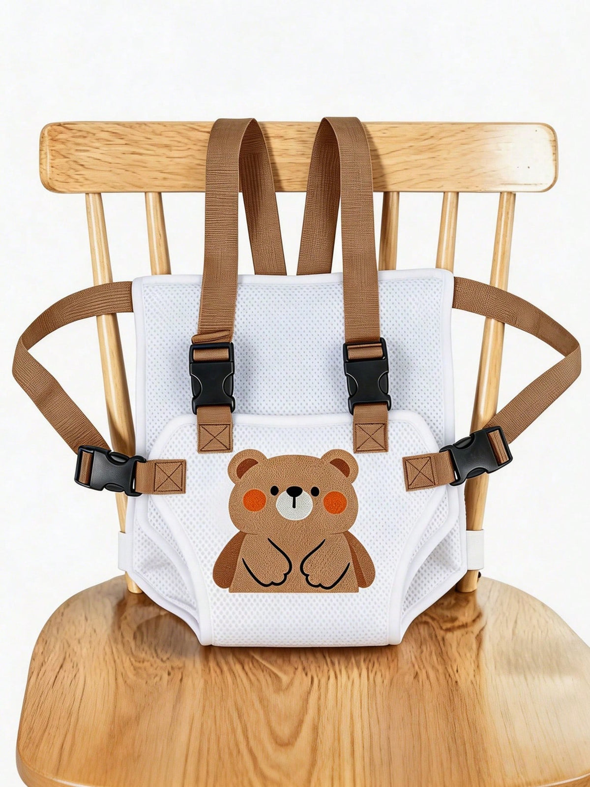 1pc Cartoon Baby High Chair Restraint Strap, Breathable Mesh Material, Lightweight Design, Foldable And Portable, Suitable For Home And Travel High Chairs, Multiple Cute Animal Prints Available, Pract