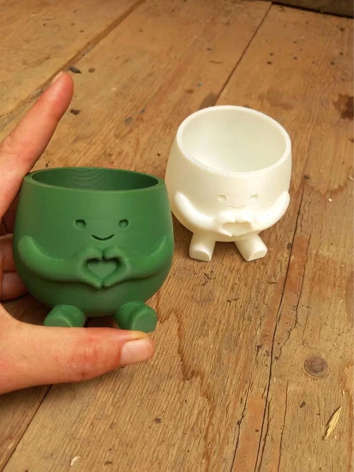 1pc Cute Lucky 3D Printed Flower Pot, Succulent And Pothos Planter, Home Office Cafe Bar Desktop Art Decor, Aesthetic Room Decoration, Holiday Gift