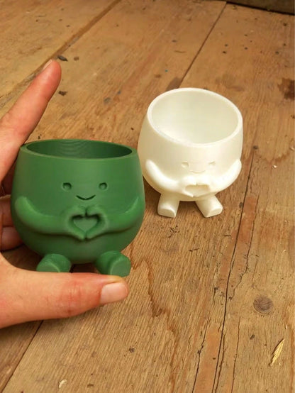 1pc Cute Lucky 3D Printed Flower Pot, Succulent And Pothos Planter, Home Office Cafe Bar Desktop Art Decor, Aesthetic Room Decoration, Holiday Gift