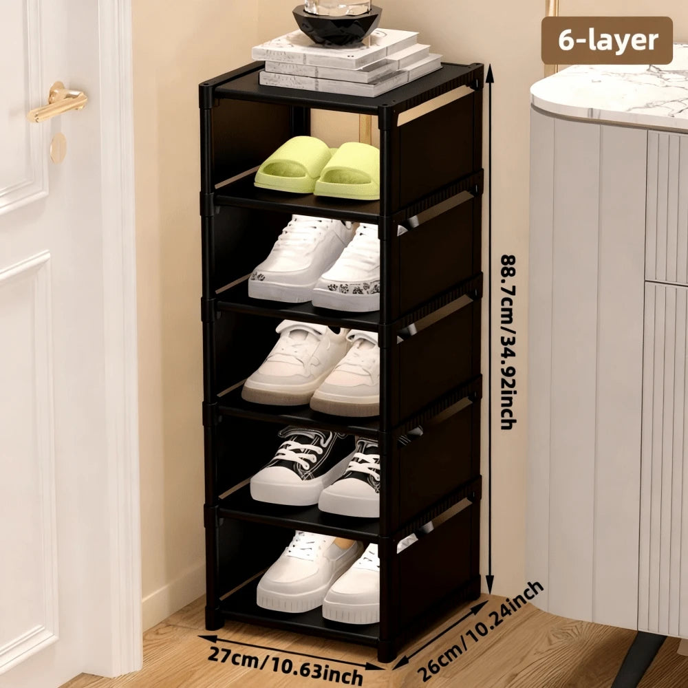 1pc Dustproof Multi-Layer Shoe Rack Cabinet,Non Woven Fabric And Plastic Materials,Shoe Organizer Storage For Small Household, Indoor Dormitory Rental And Entrydoorway, Easy Assembly, Space-Saving,C