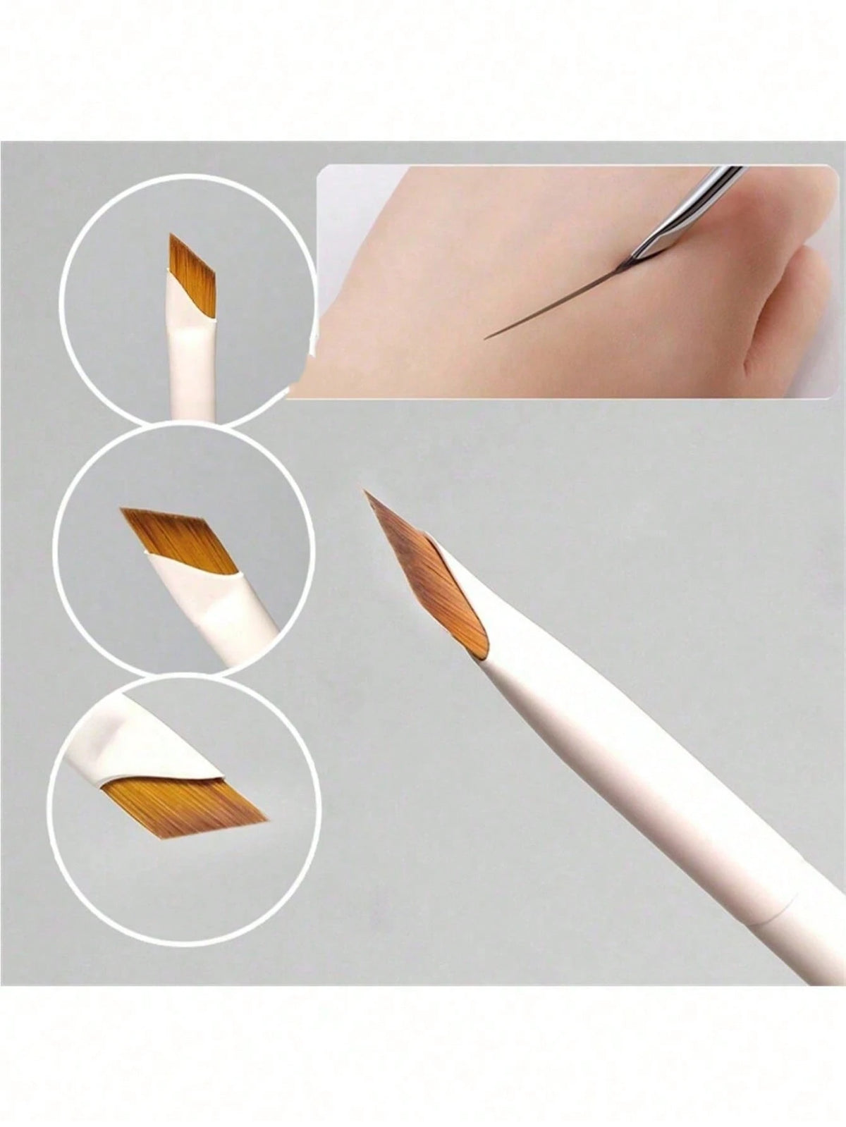 1pc Eyeliner Brush With Ultra-Fine Angled Tip, Flat Angled Brow Brush, Precision Detail Brush, Suitable For Eye And Under-Eye Makeup,Eyebrow Brush,Eyeshadow Brush,Spoolie,Spoolie Brush,Giveaways