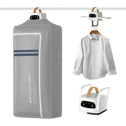 1pc Foldable Electric Clothes Drying Rack Smart Dryer Portable Travel Warm Air Dryer With Timer Function