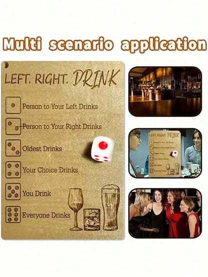 1pc Left Or Right Drinking Game Prop, Perfect For Parties, Couples And Friends Gatherings, Ideal Party Supplies For Valentine's Day, Thanksgiving, New Year