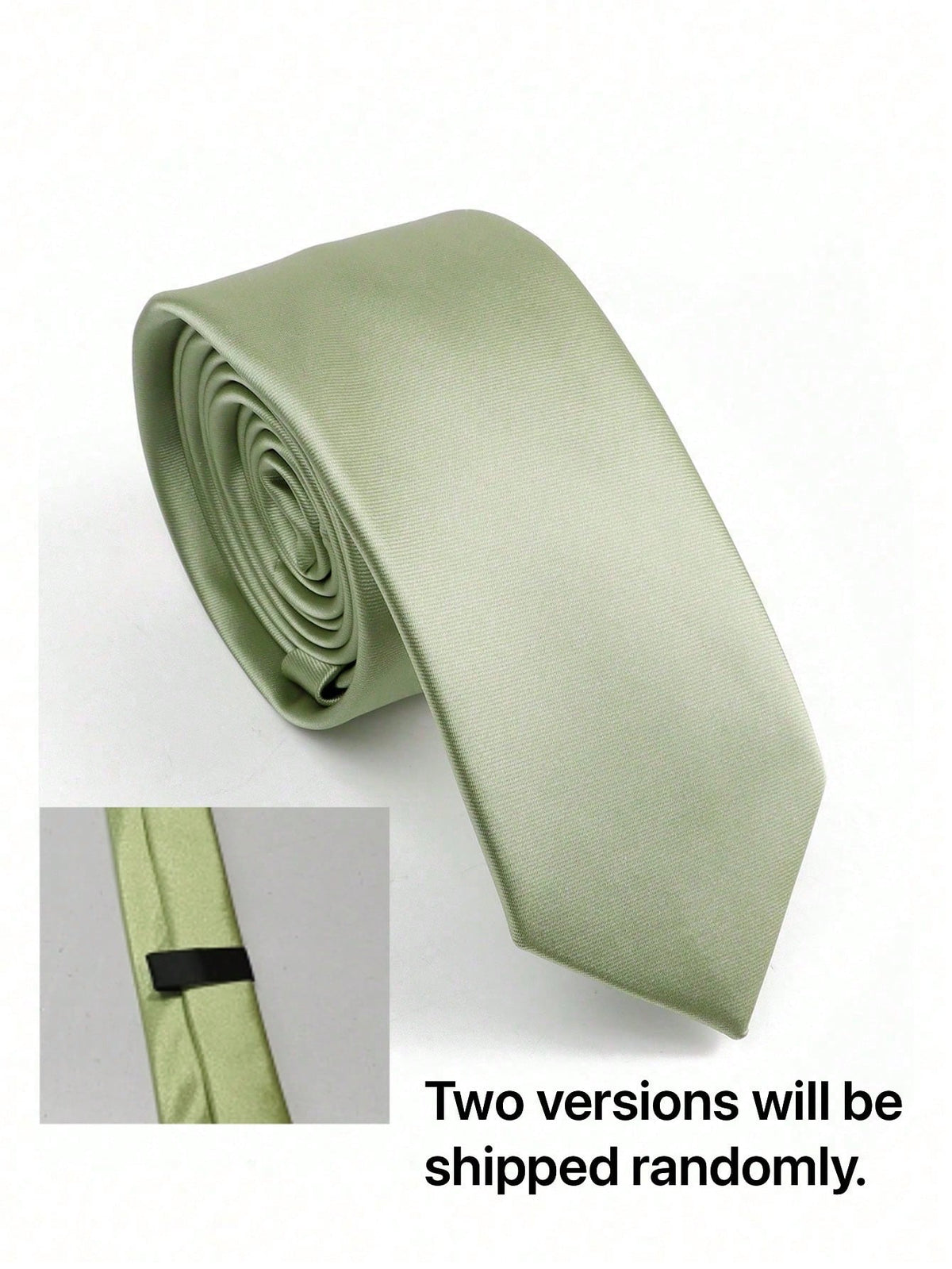 1pc Men's Sage Green Tie (5cm Wide Narrow Tie), Satin Soft Slim Fit Tie, Suitable For Weddings, Parties, Gatherings And Other Occasions