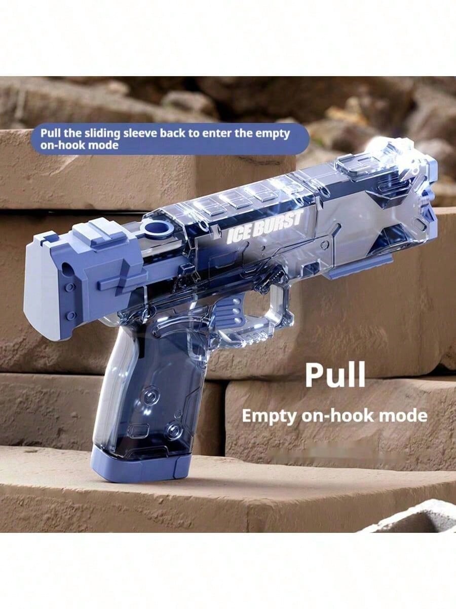 1pc New Hot-Selling Manual Water Gun Toy, Rapid-Fire Mini Water Gun For Summer Beach, Outdoor Game Toy, Transparent Shell Water Gun, Outdoor Interactive Game Toy, Birthday Gift, Holiday Gift