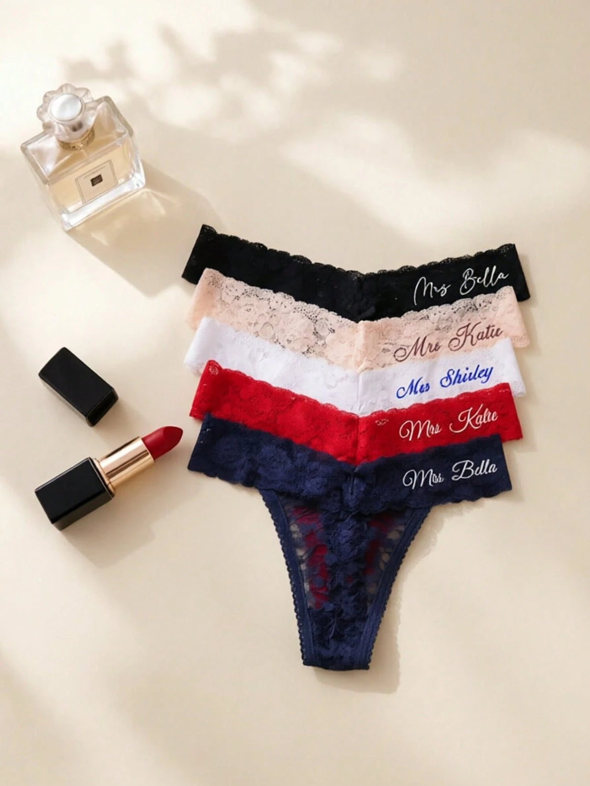 1pc Personalized Panties, Customized Sexy Bridal Lingerie Party Gift, Suitable For Valentine's Day, Wedding Night, Honeymoon Gift, Lingerie Party