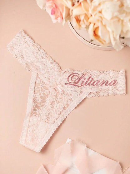 1pc Personalized Panties, Customized Sexy Bridal Lingerie Party Gift, Suitable For Valentine's Day, Wedding Night, Honeymoon Gift, Lingerie Party