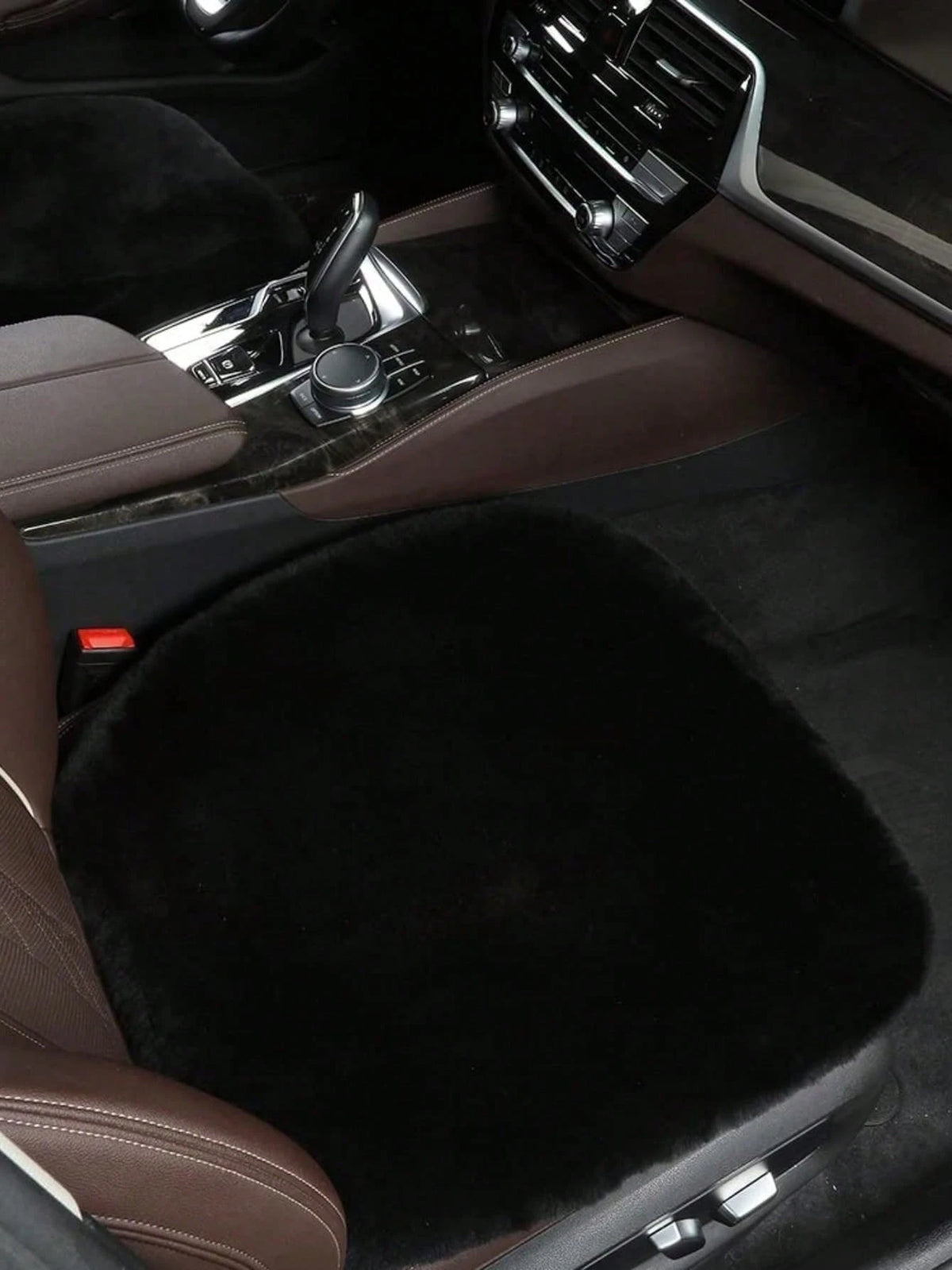 1pc Red Plush Car Front Seat Cushion, Universal Car Interior Decor,Car Accessories