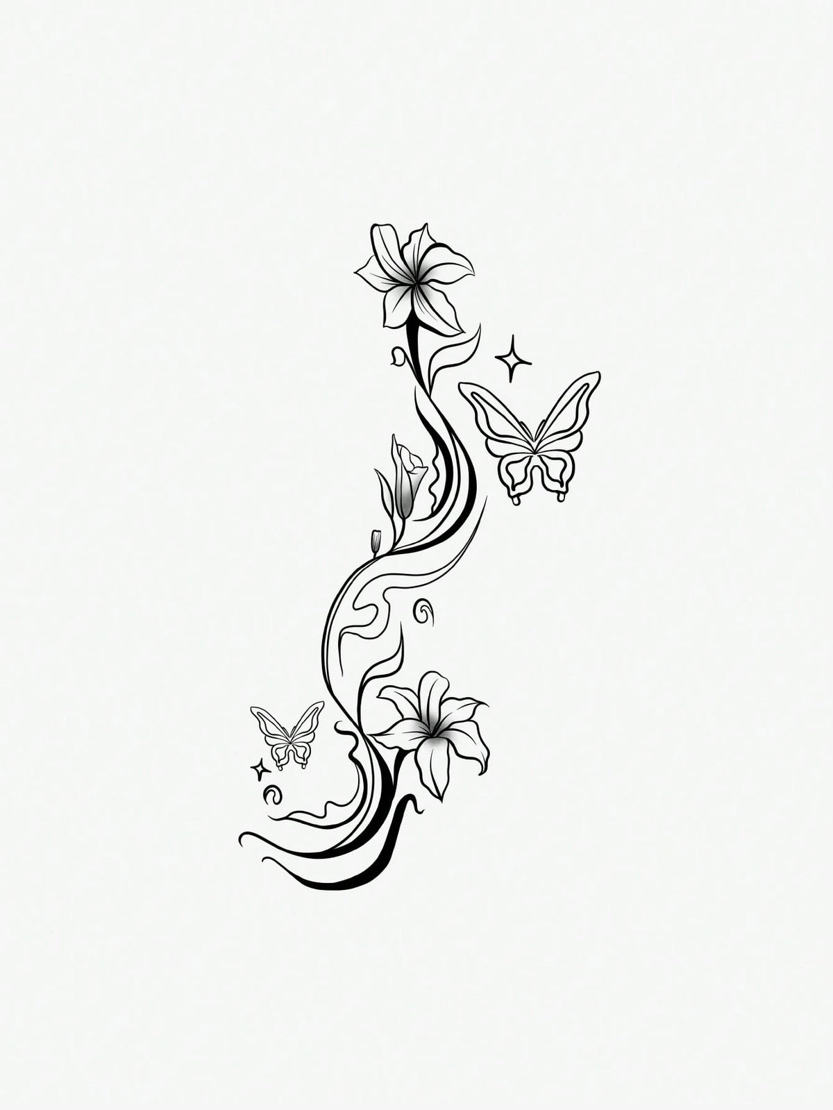 1pc Waterproof Temporary Tattoo Sticker, Elegant Floral & Butterfly Design, High-Quality Temporary Tattoo Sheet Suitable For Fashionable People, Fake Tattoo Arm Use