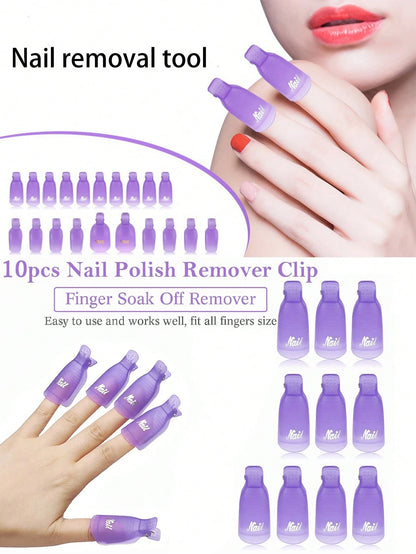 20/10/5pcs Reusable Nail Polish Remover Clips, Gel Polish Soak-Off Clips, Nail Polish Removal Tools. Nail Removal Clips, Nail Removal Caps, Nail Polish Gel Removal Finger Caps.