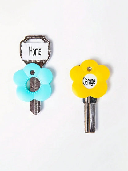 20/16/12/8/6/3/1pc Colorful Flower Keycaps (With Labels), Color-Coded Keycap Covers, Suitable For Home/Office Keyboards; Soft-Touch Keycap Covers With Identification Labels For Quick Key Identificatio