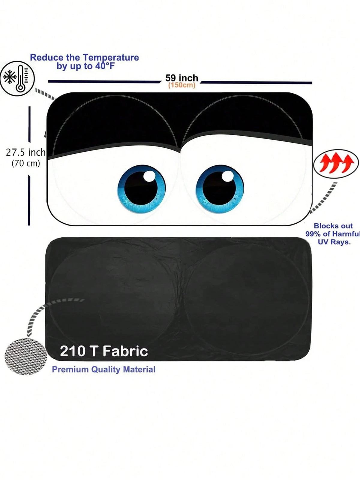 2025 Car Windshield Sun Shade, Foldable Windshield Cover, Blocks UV Rays, Keeps Vehicle Cool, Suitable For Cars & SUVs