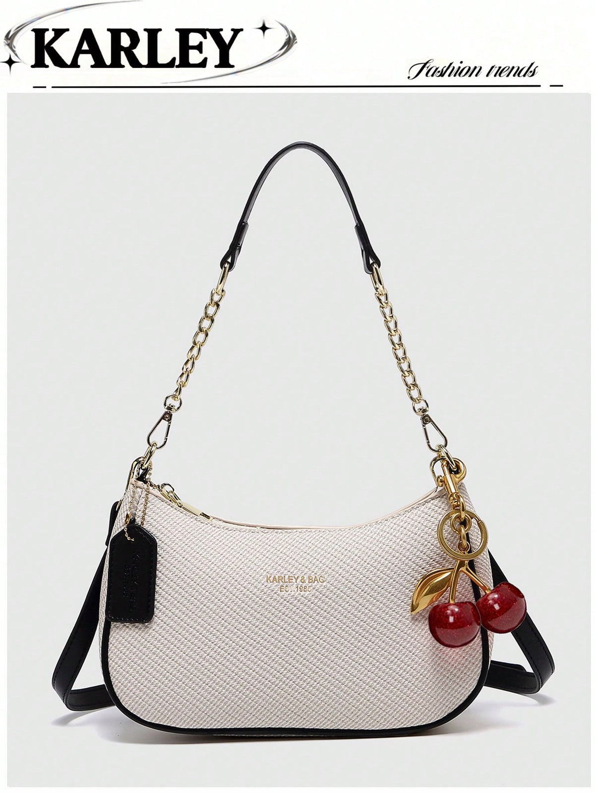 2026 New Fashion Classic Versatile Letter Graphic Design Solid Color PU Leather Crescent Shoulder/Underarm Bag, Stylish Printed Bag, Y2K Shoulder/Underarm Bag, Suitable For Shopping, Can Be Handheld O