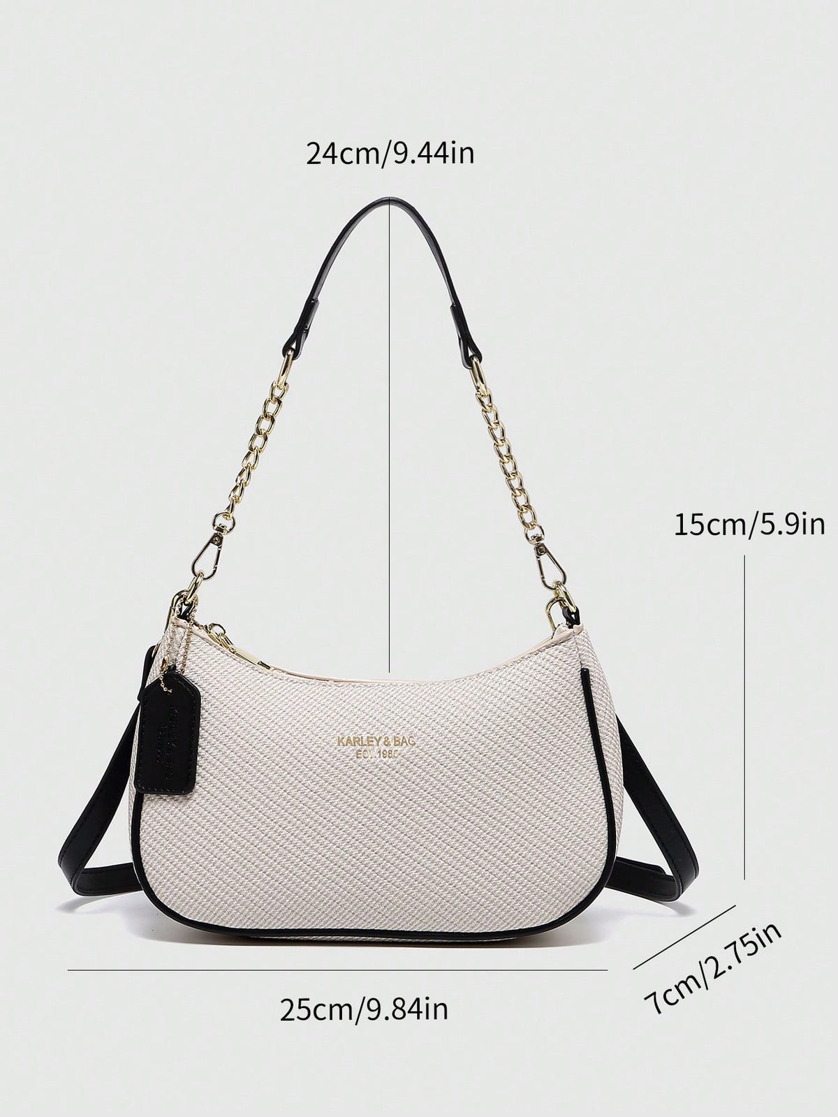 2026 New Fashion Classic Versatile Letter Graphic Design Solid Color PU Leather Crescent Shoulder/Underarm Bag, Stylish Printed Bag, Y2K Shoulder/Underarm Bag, Suitable For Shopping, Can Be Handheld O