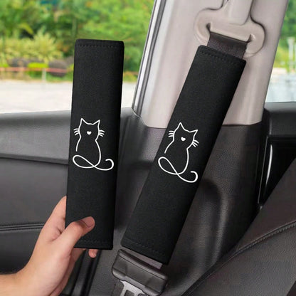2pcs Car Seat Belt Covers, Embroidered Shoulder Pads, Soft & Breathable, Universal Car Safety Belt Shoulder Pads For Driver And Passenger, Auto Interior Accessories