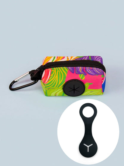 2pcs Cute Pet Dog Poop Bag With Silicone Black Handle, Poop Bag Set, Watermelon Heart Pattern, Collar Gato, Collar Perro, Multi-Color High Quality Garbage Bag Storage Bag, (Not Including Belt And Garb