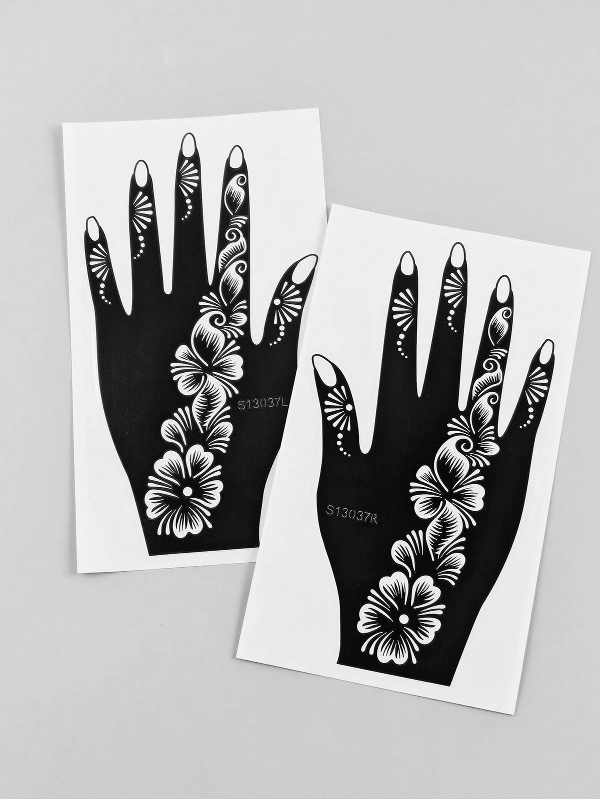 2pcs Hand Flower Henna Stencil Hollow Out Tattoo Stickers,Tattoo Stencil