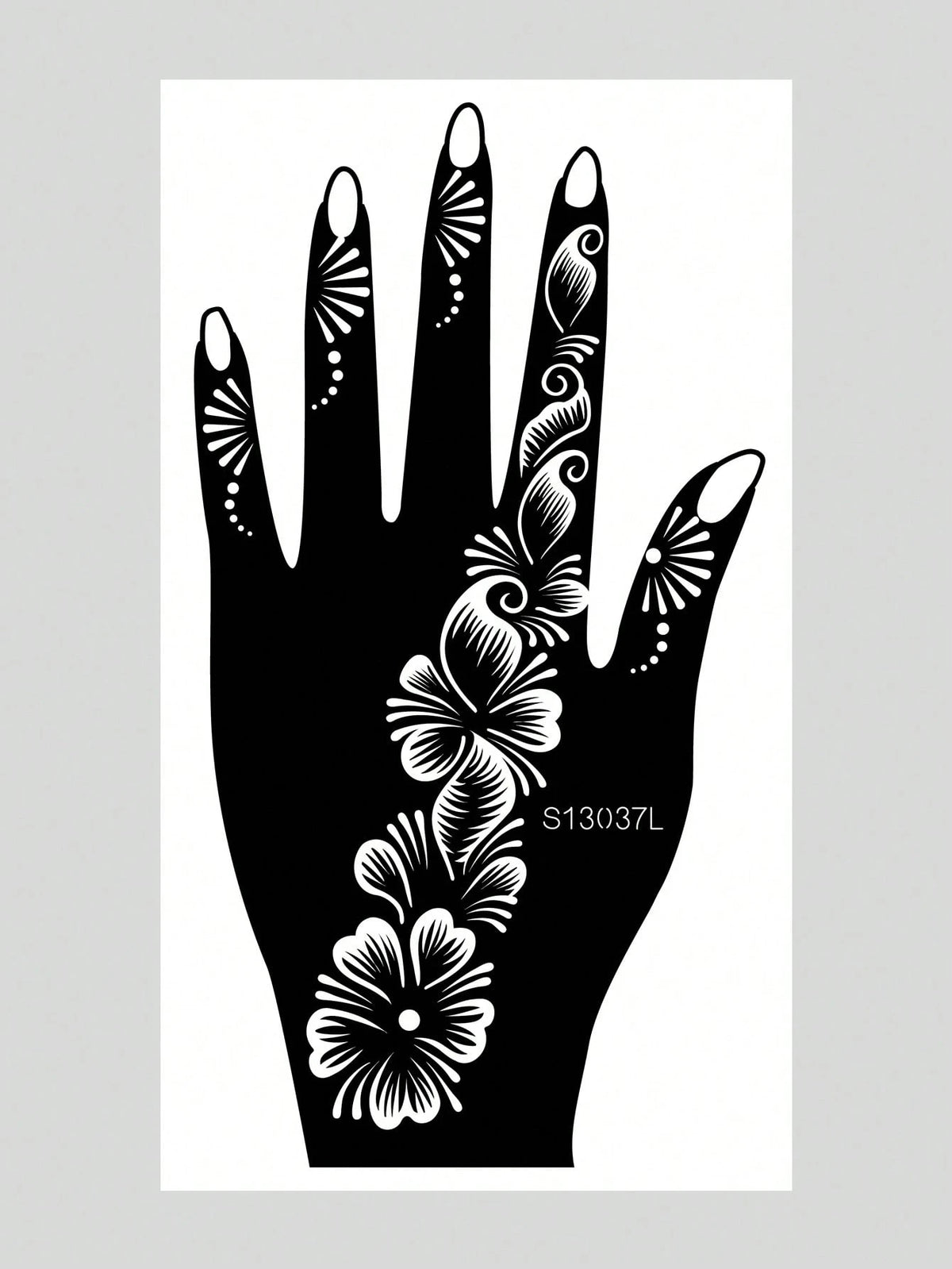 2pcs Hand Flower Henna Stencil Hollow Out Tattoo Stickers,Tattoo Stencil