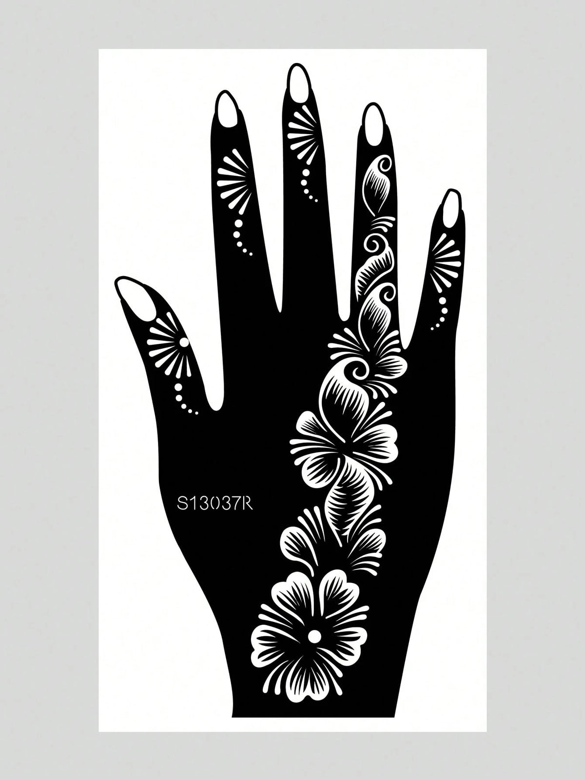 2pcs Hand Flower Henna Stencil Hollow Out Tattoo Stickers,Tattoo Stencil
