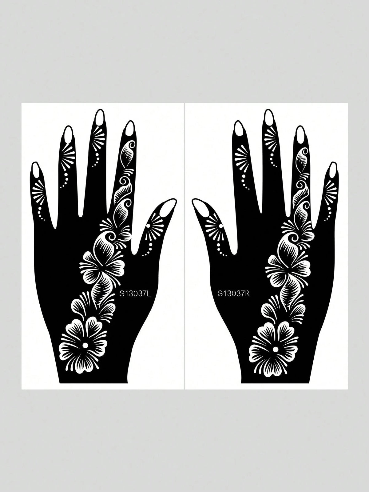 2pcs Hand Flower Henna Stencil Hollow Out Tattoo Stickers,Tattoo Stencil