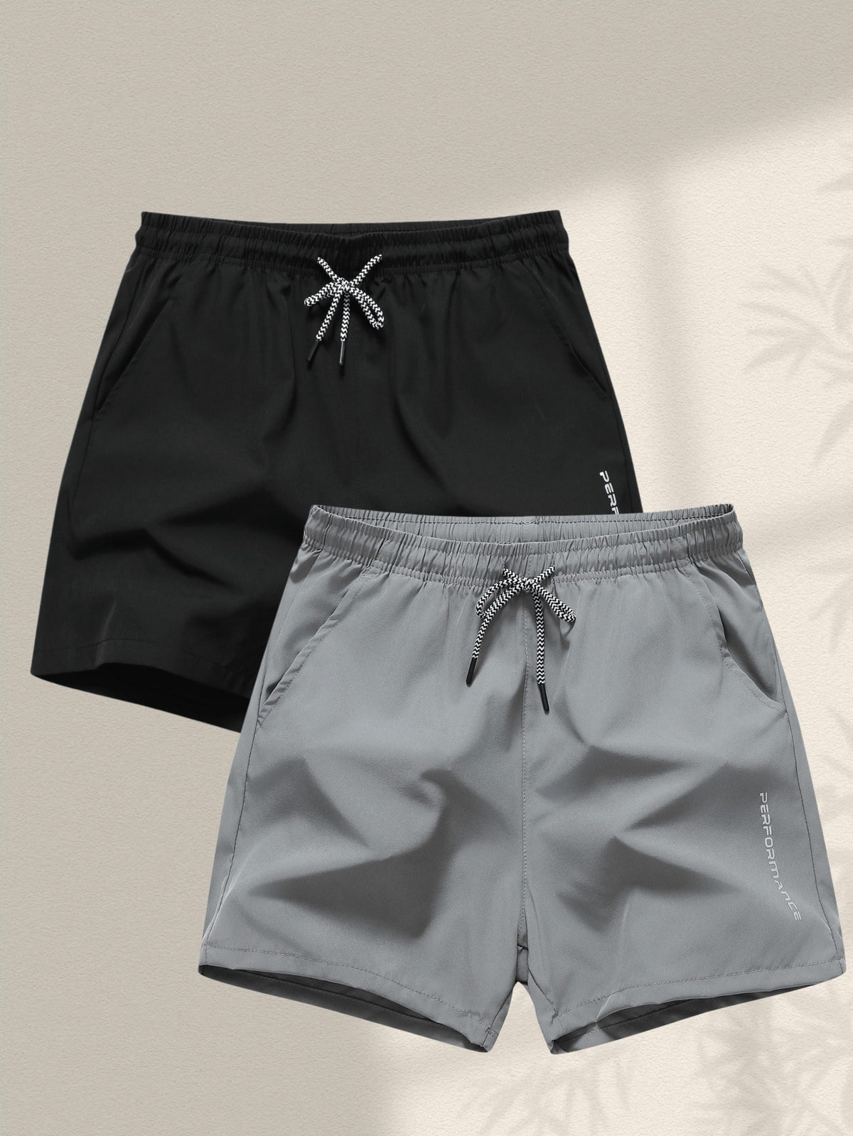 2pcs Men's Sports Shorts With Drawstring Waist And Side Pockets, Suitable For Running, Basketball, Fitness And Other Sports, Athleisure