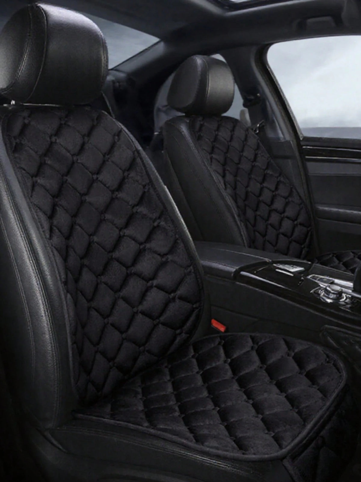 2pcs Plush Square Backrest Seat Cushion, Warm & Thick, Anti-Cold, Comfortable & Durable, Universal For Cars, Sedans, SUVs