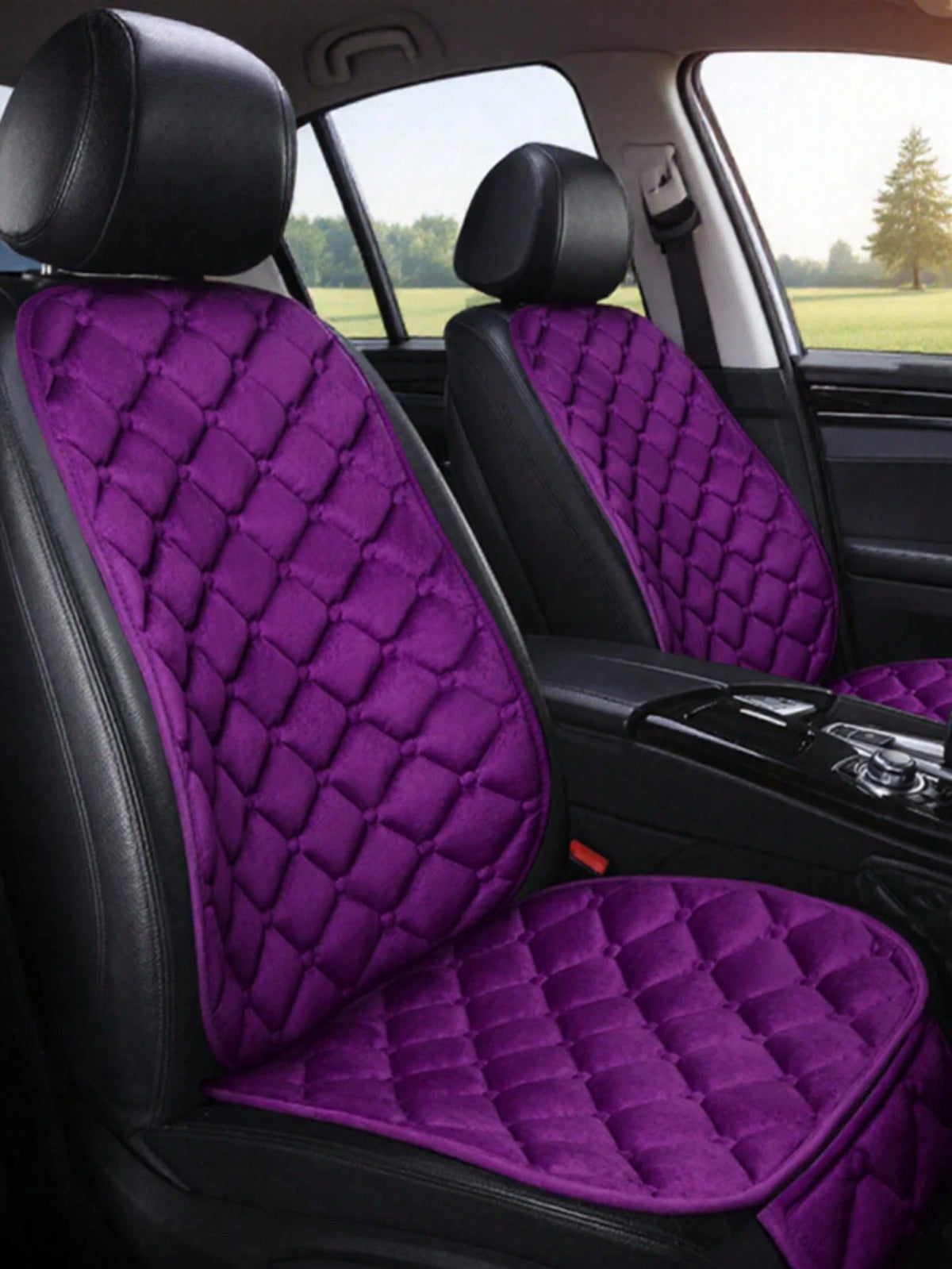 2pcs Plush Square Backrest Seat Cushion, Warm & Thick, Anti-Cold, Comfortable & Durable, Universal For Cars, Sedans, SUVs