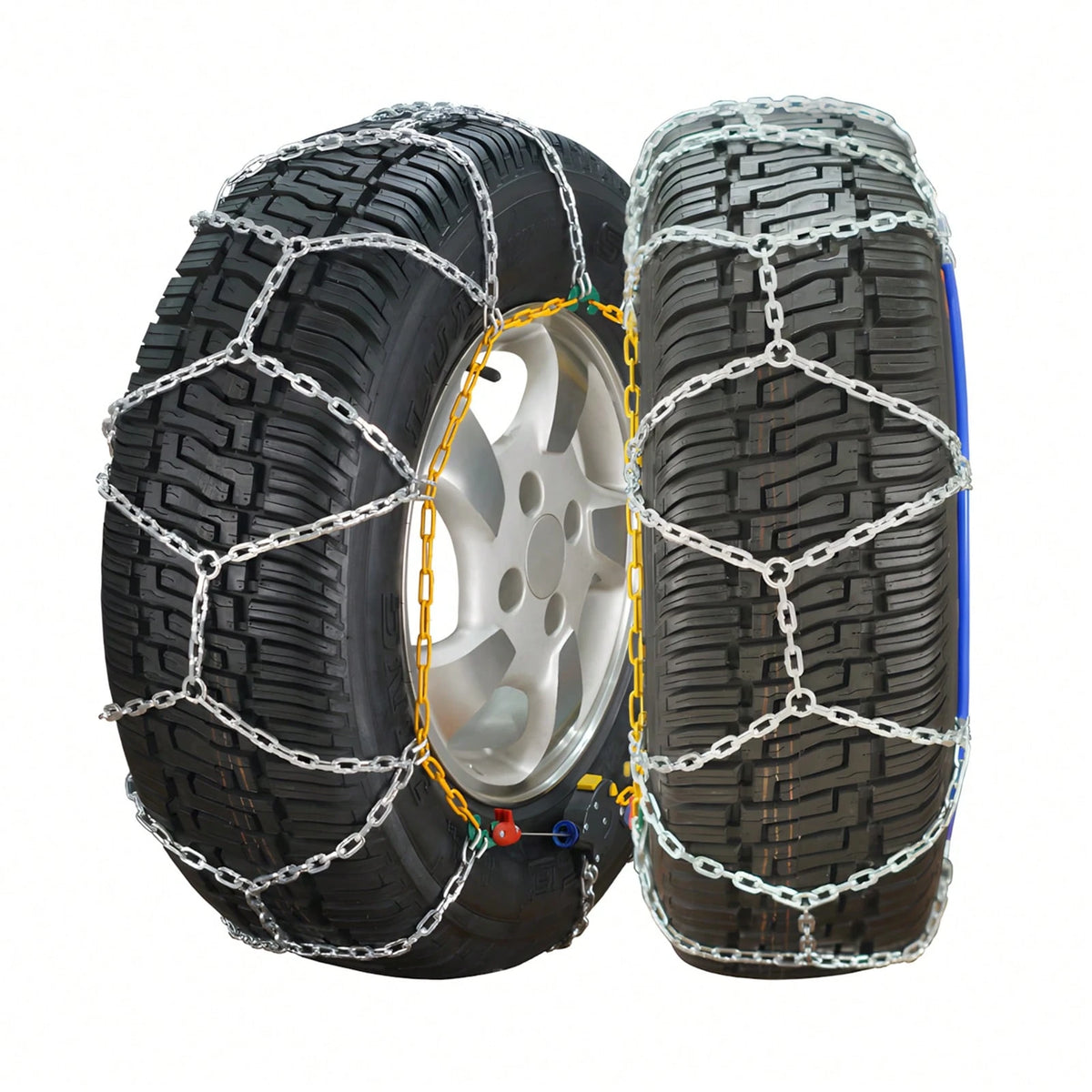2Pcs Portable Snow Tire Chains, Auto Fixing 1 Min Quick Fit Easy Installation Tire Chains, Universal Emergency Tire Traction Chains For Passenger Car, Pickup Trucks, SUV