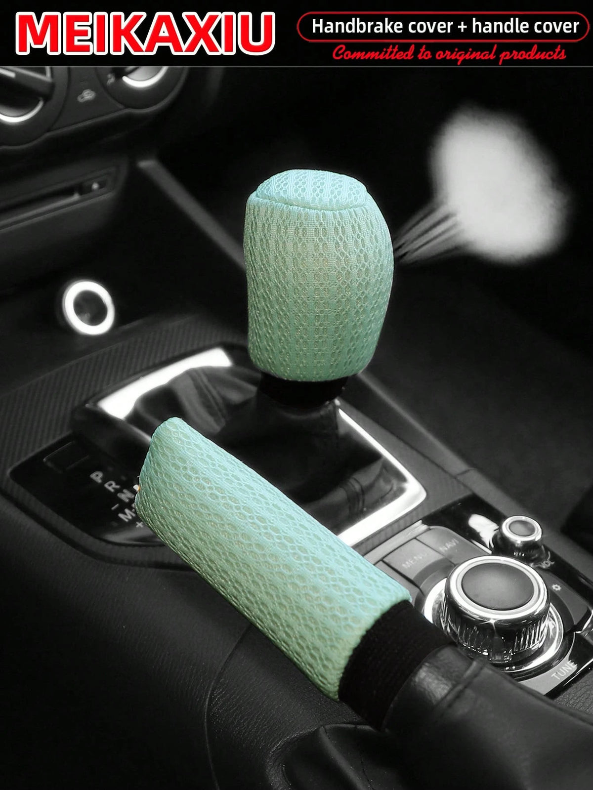 2pcs/Set New Breathable Summer Mesh Handbrake Gear Shift Cover Car Decorative Accessories